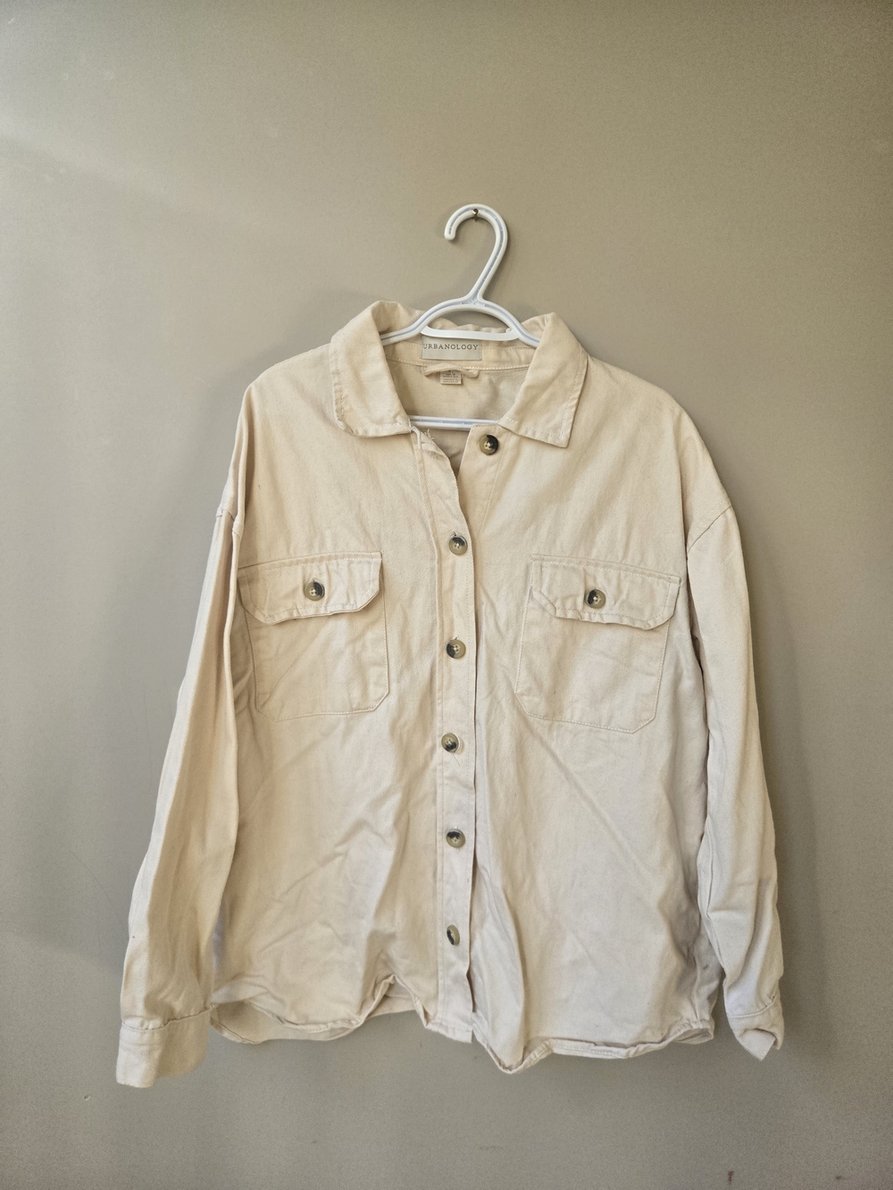 Urbanology Cream Oversized Button Front Shacket XL